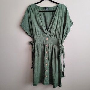 slim fit dress slacks Simply be. Green and Black Star Print Smocked Bodice Sheer Sleeve Dres –  The Saved Collection main image 1